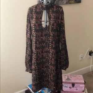 Long-sleeve bohemian dress